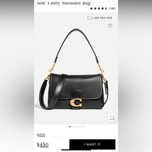 Coach Tabby Logo Plaque Shoulder Bag